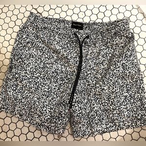 Quicksilver black and white swim trunks